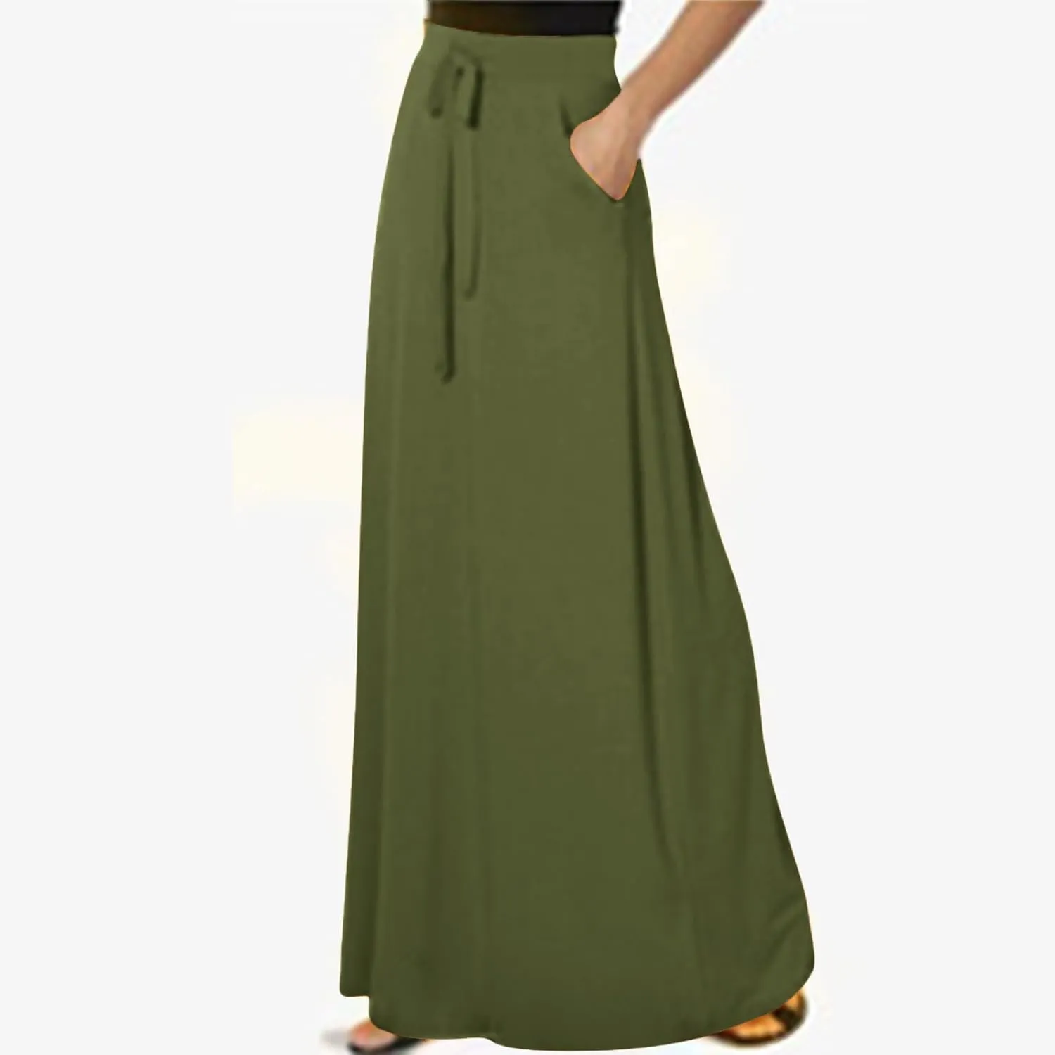 Womens Business Casual Pencil Skirt Solid Elastic High Waist Maxi Skirts 2024 Dressy Going Out Work Long Skirts