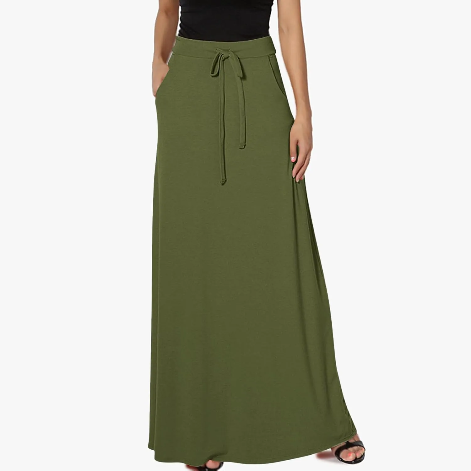 Womens Business Casual Pencil Skirt Solid Elastic High Waist Maxi Skirts 2024 Dressy Going Out Work Long Skirts