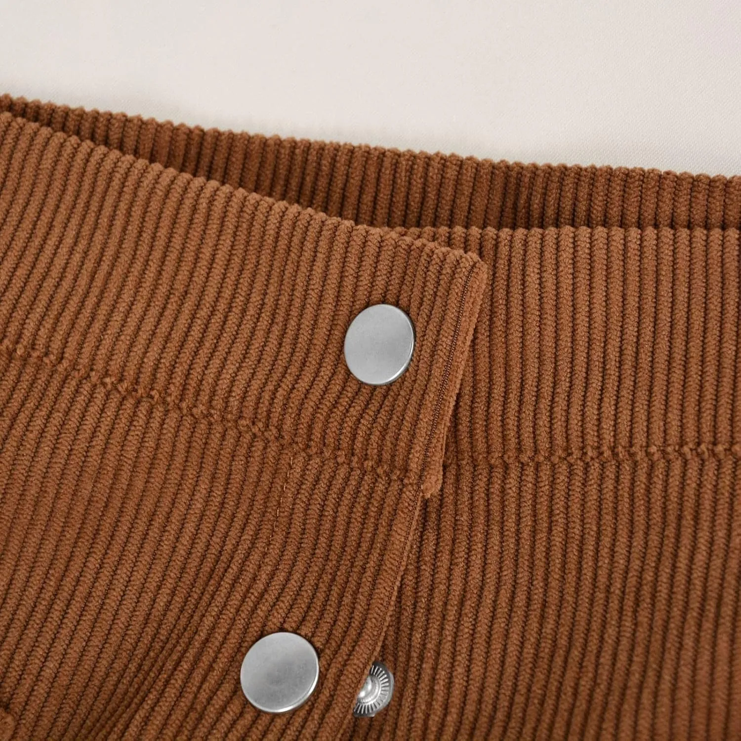 Women's Button Front Corduroy Skirts High Waist Bodycon Mini Skirt with Pockets Y2K Trendy A-Line Skirts Spring Fall