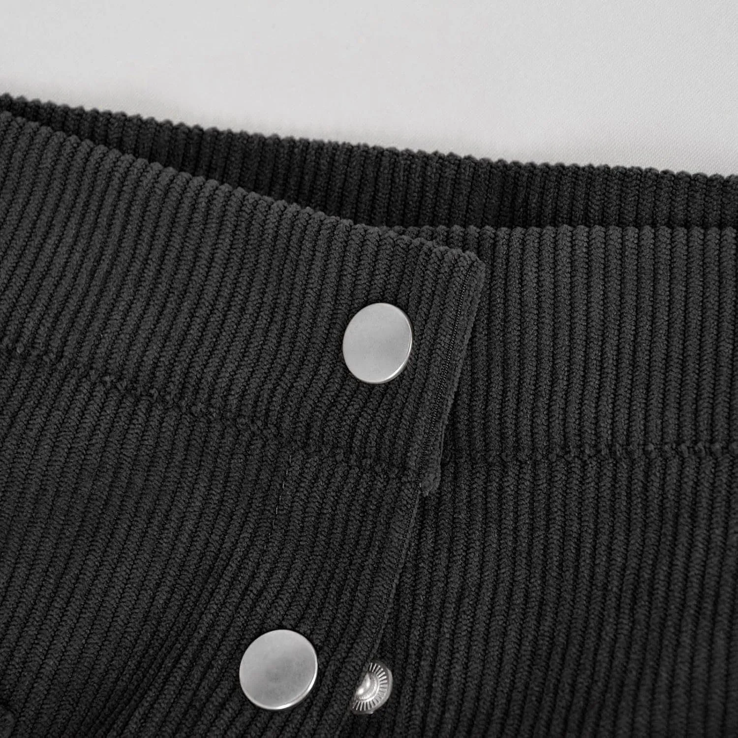 Women's Button Front Corduroy Skirts High Waist Bodycon Mini Skirt with Pockets Y2K Trendy A-Line Skirts Spring Fall