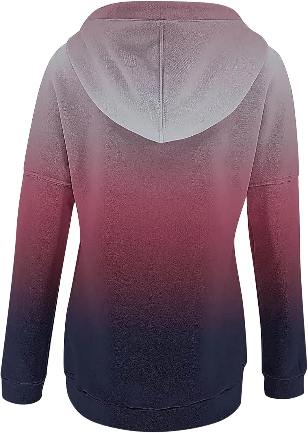 Womens Casual Hoodies Pullover Tops Drawstring Long Sleeve Color Block Hooded Sweatshirts Fall Clothes with Pocket