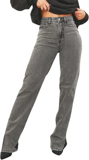 Women's Casual Straight Leg Jeans High Waist Stretchy Classic Denim Pants with Pocket