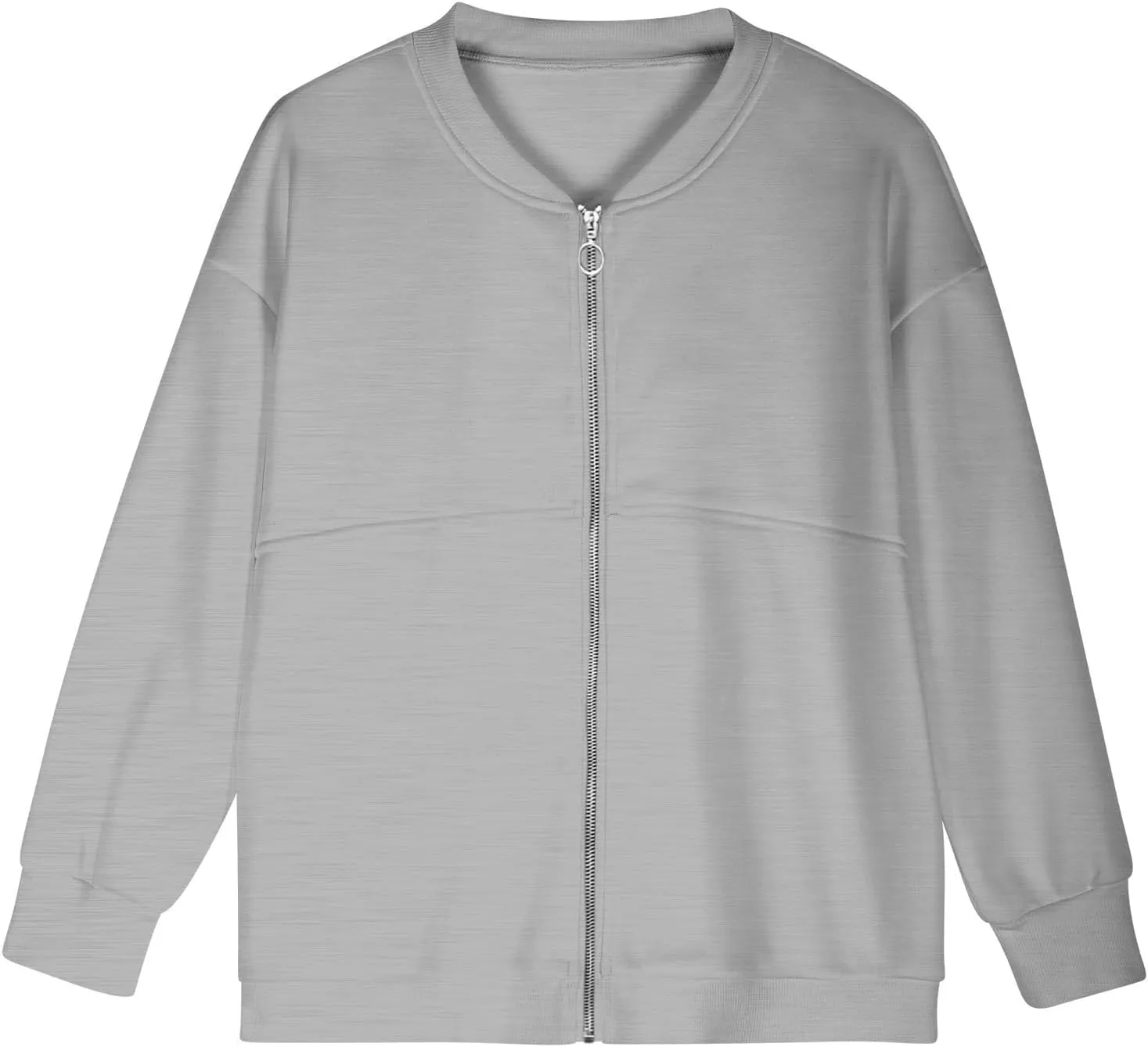Womens Cropped Zip Up Hoodies Jackets Cardigan Sweatshirts Long Sleeve Casual Loose Fit Outwear with Pockets