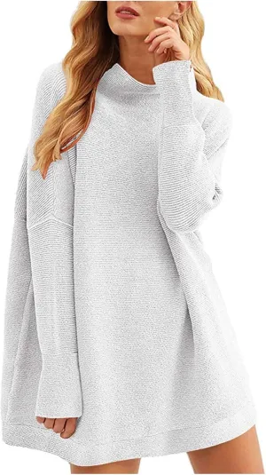 Women's Dressy Oversized Sweater Winter Fall Casual Turtleneck Jumper Tops Long Sleeve Pullover Warm Shirts Blouse