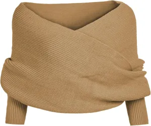 Women’s Fall Fashion Long Sleeve Off Shoulder V Neck Asymmetric Hem Knit Cropped Sweater Top