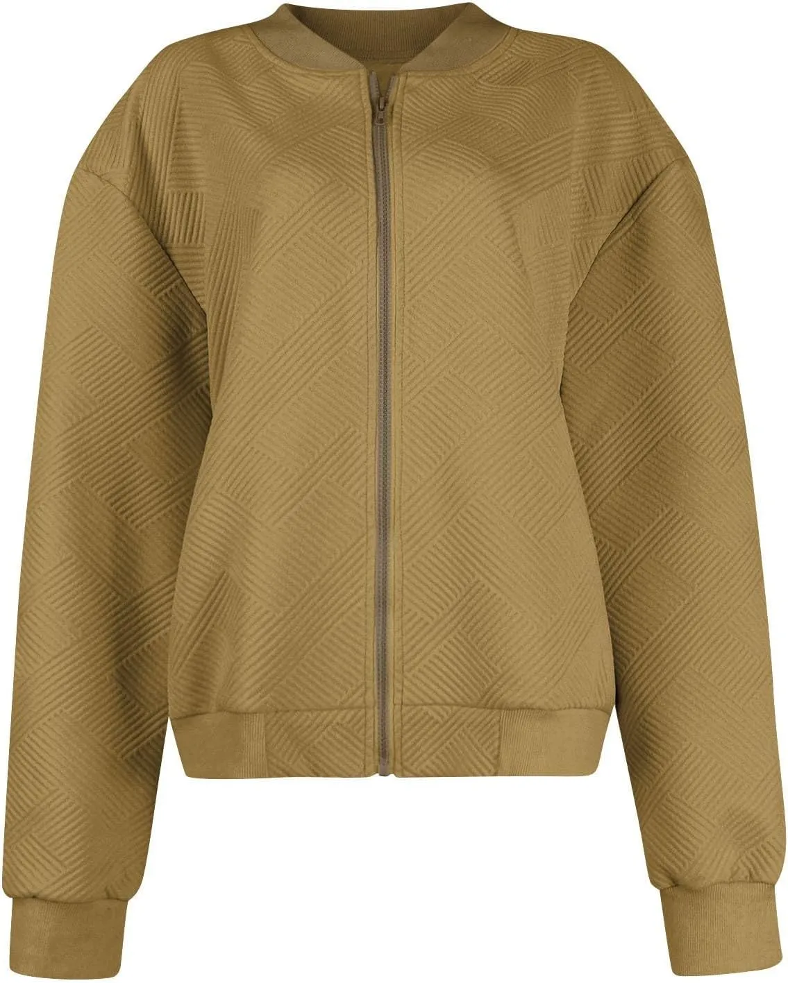 Womens Fashion 2024 Long Sleeve Zip Up Cardigan Sweatshirts Casual Cropped Pullover Jackets With Pockets