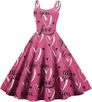 Women's Fashion Valentine's Day Printed Sexy Strapless Gothic Cocktail Dress Punk, Vintage Dress.