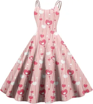 Women's Fashion Valentine's Day Printed Sexy Strapless Gothic Cocktail Dress Punk, Vintage Dress.