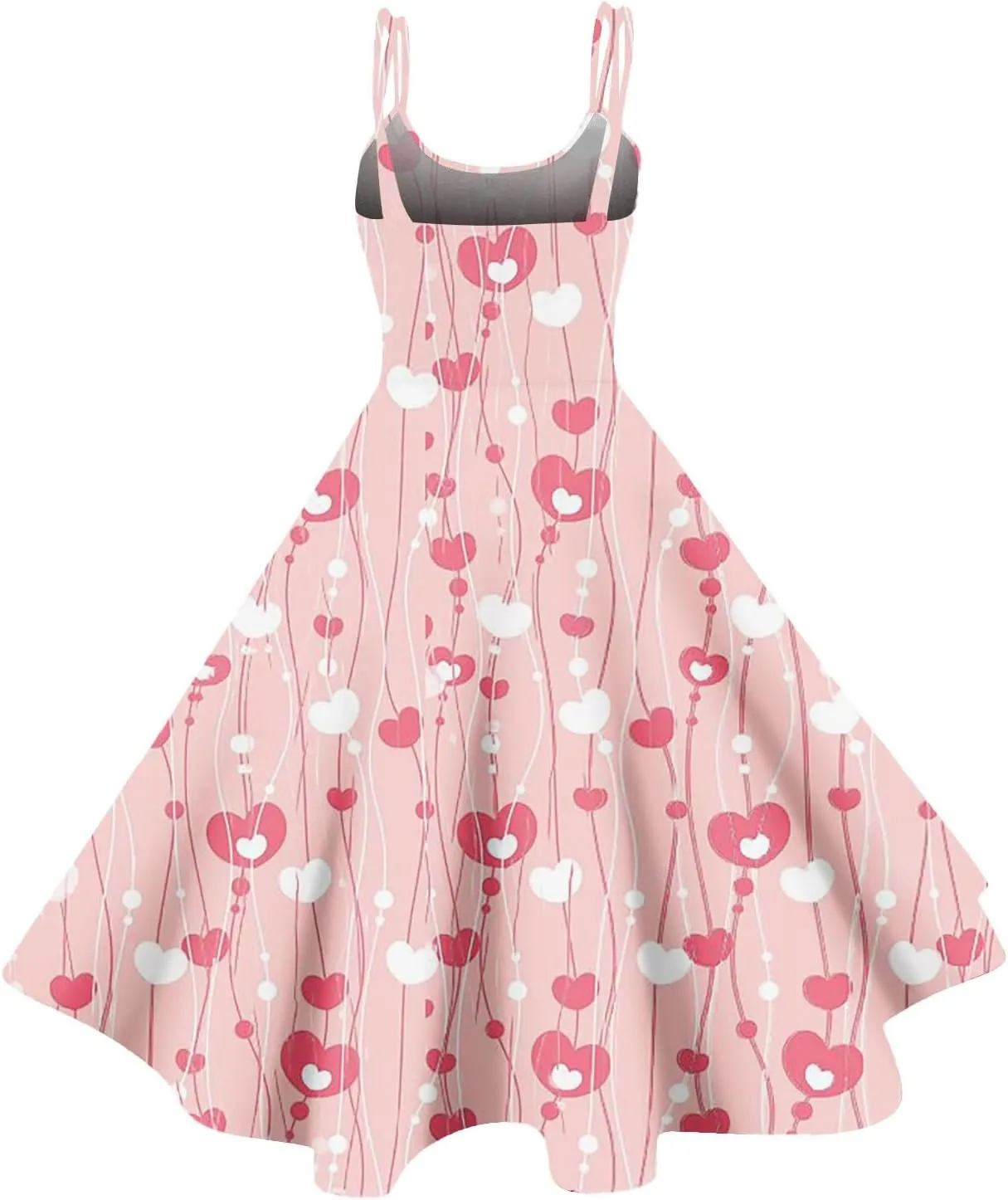 Women's Fashion Valentine's Day Printed Sexy Strapless Gothic Cocktail Dress Punk, Vintage Dress.