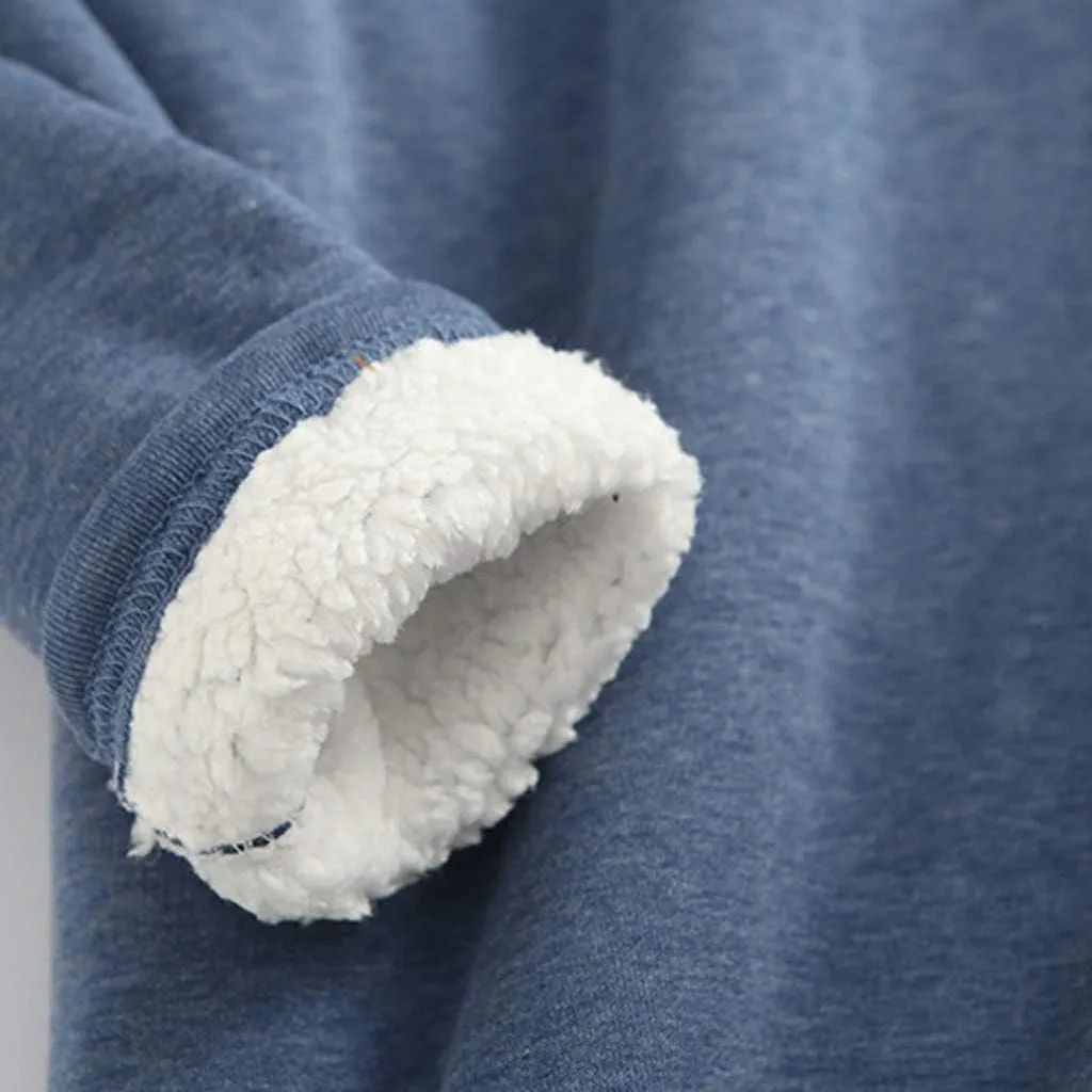 Women's Fleece Lined Crewneck Sweatshirt Long Sleeve Casual Warm 2024 Winter Fall Pullover Tops