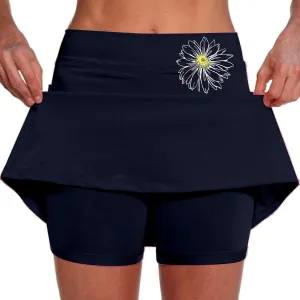 Womens Golf Skorts with Pockets Plus Size High Waist Tennis Skirt with Shorts Underneath Tummy Control Mini Skirts