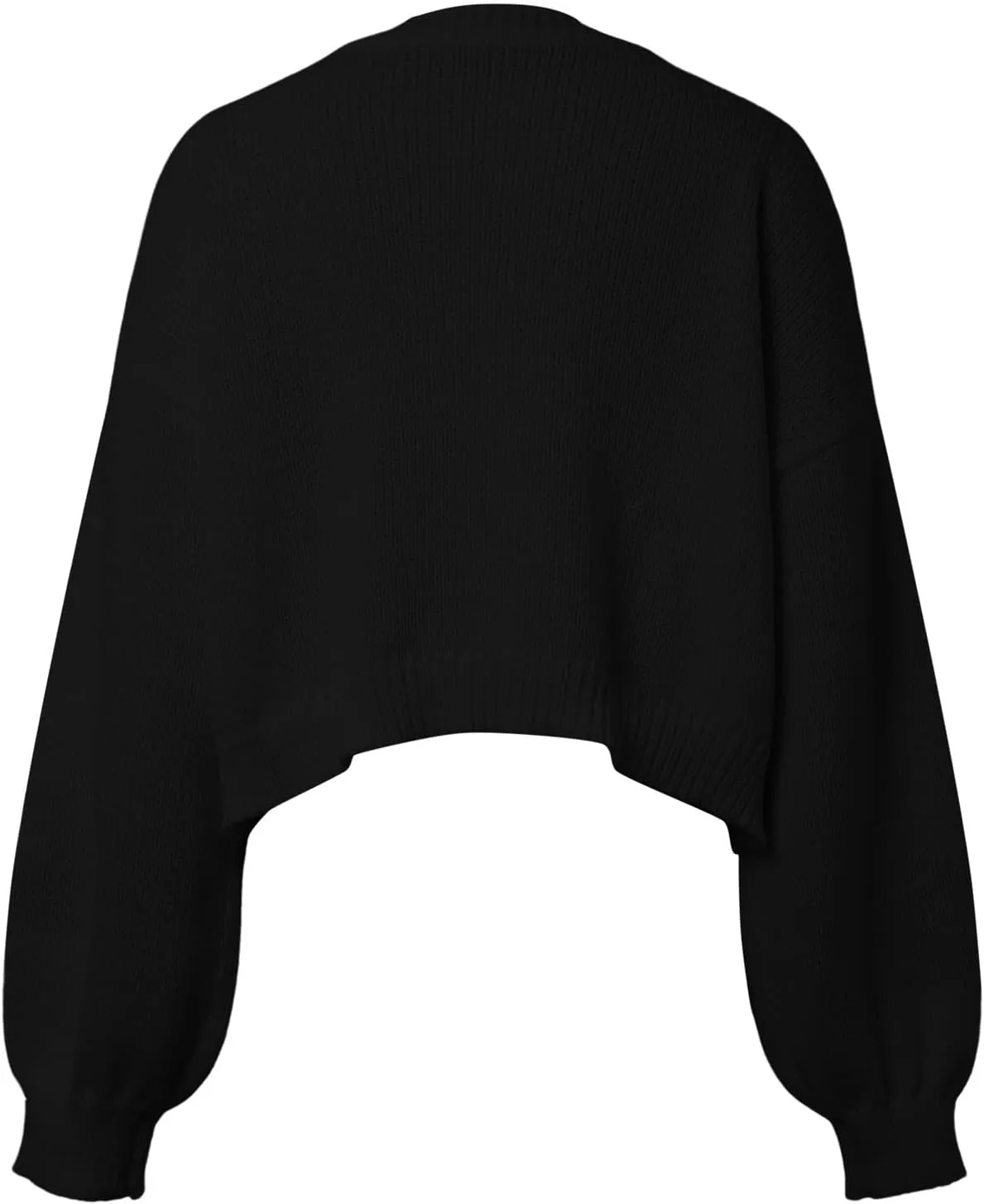 Women's Graphic Cherry Cardigan Open Front Cable Knit Lantern Sleeve Cropped Cardigan Sweater