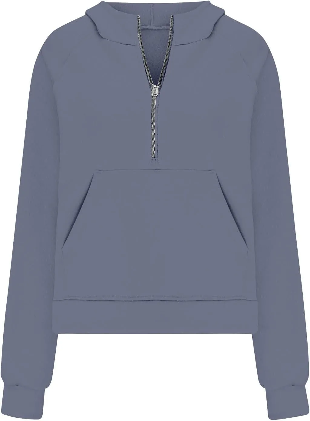 Womens Half Zipper Sweatshirts Oversized Solid Hoodies Casual Comfy Long Sleeve Pullovers with Pockets Fall Outerwear