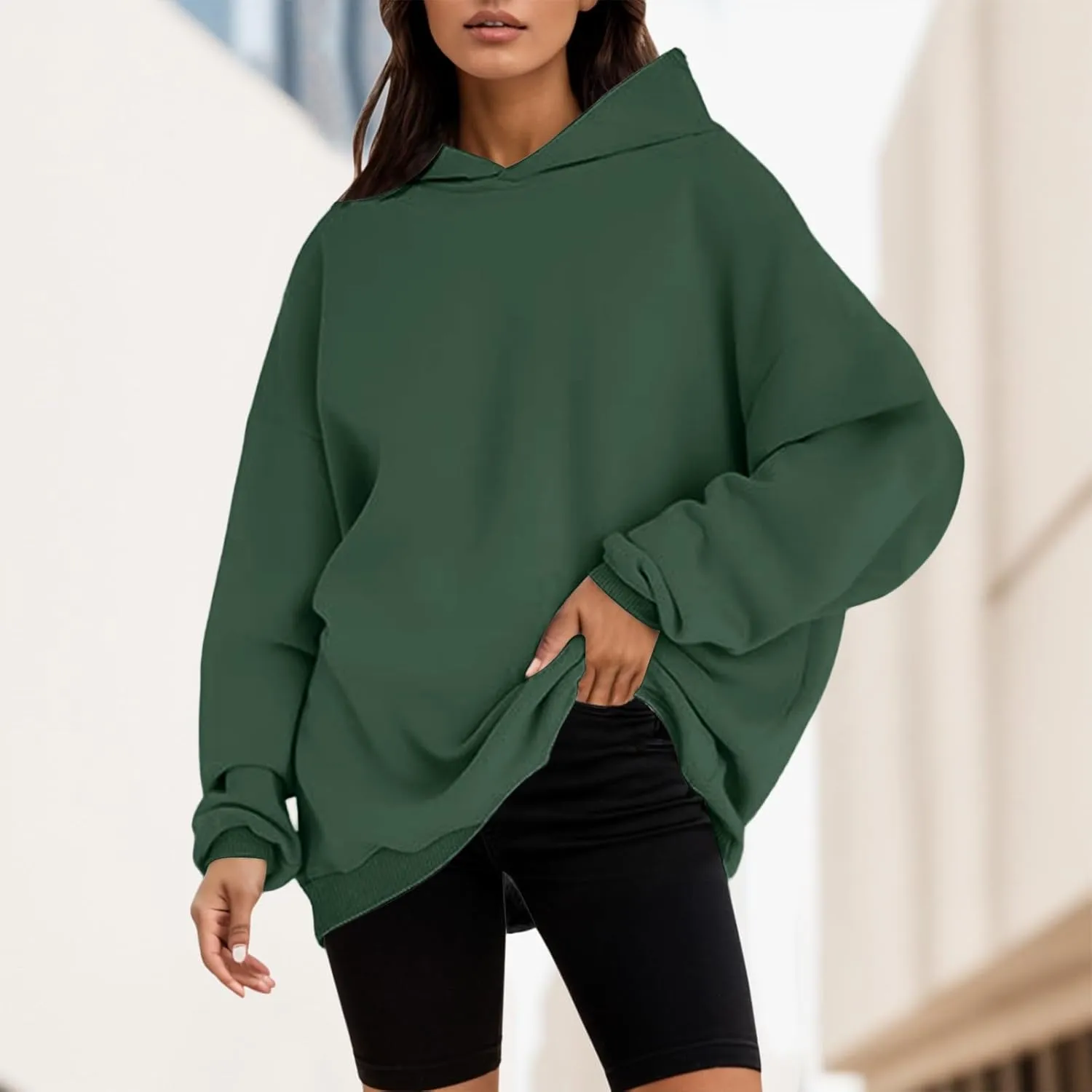 Womens Oversized Fashion Hoodies Fleece Sweatshirts Long Sleeve Sweaters Pullover Fall Outfits with Pockets