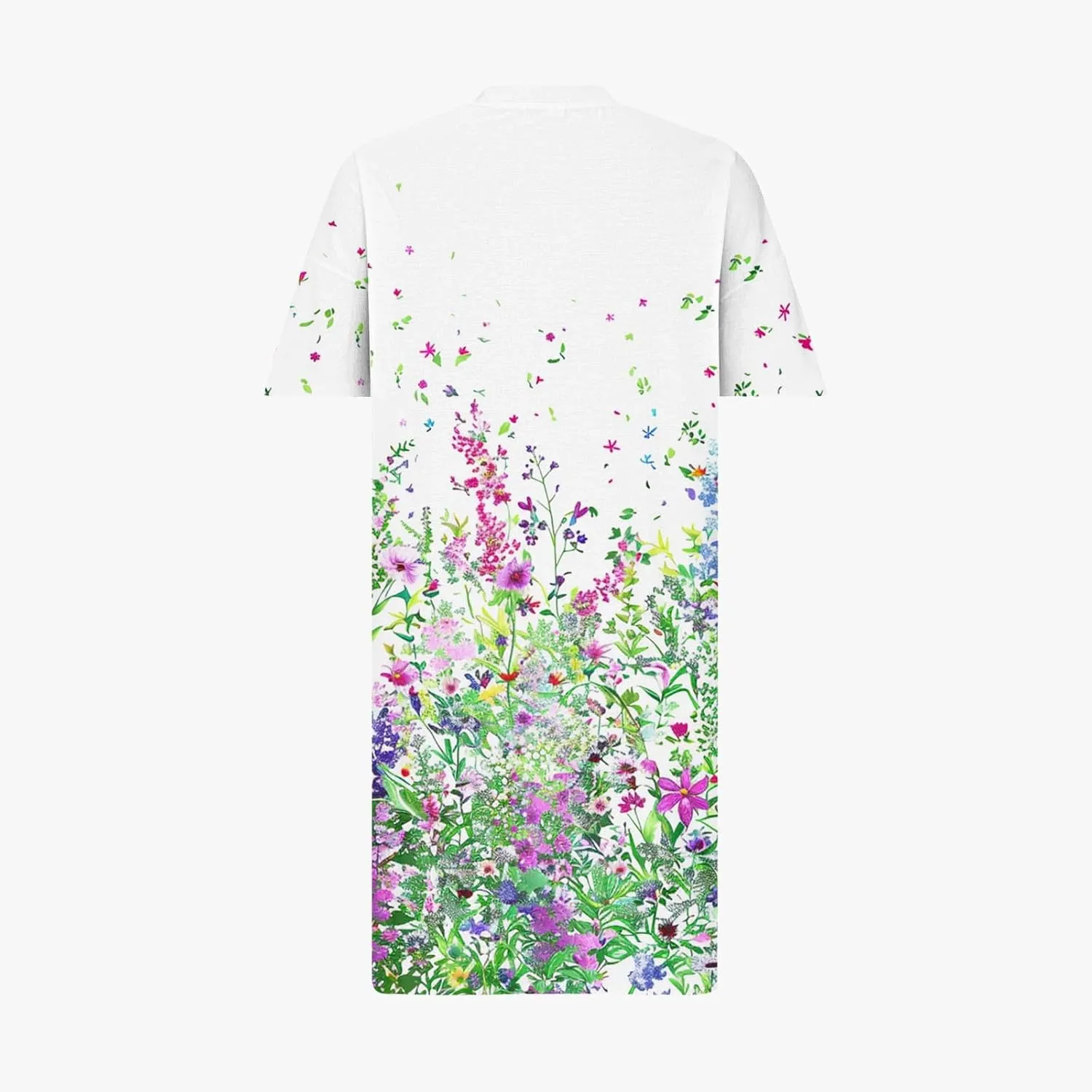 Women's Oversized Summer Sundresses Fashion Printed Loose Casual Dress Short Sleeved Knee Length Dress Beachwear