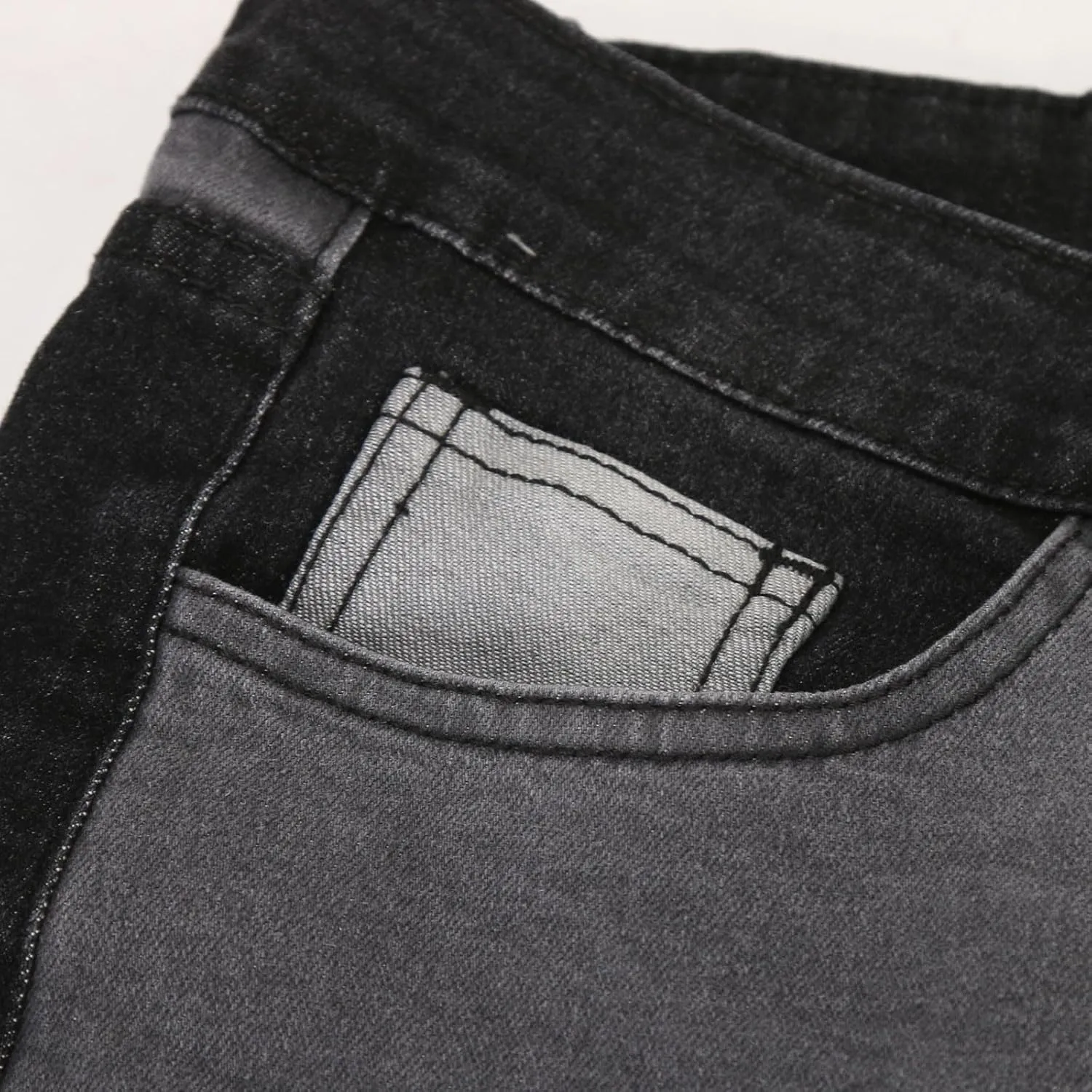 Womens Patchwork Skinny Jeans Fashion 2024 High Waisted Button Lounge Denim Pants with Pocket Figure-Flattering Jeans