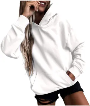 Women's Pullover Hoodies Tops Casual Button Down Long Sleeve Sweatshirts with Pockets 2024 Fall Trendy Clothes