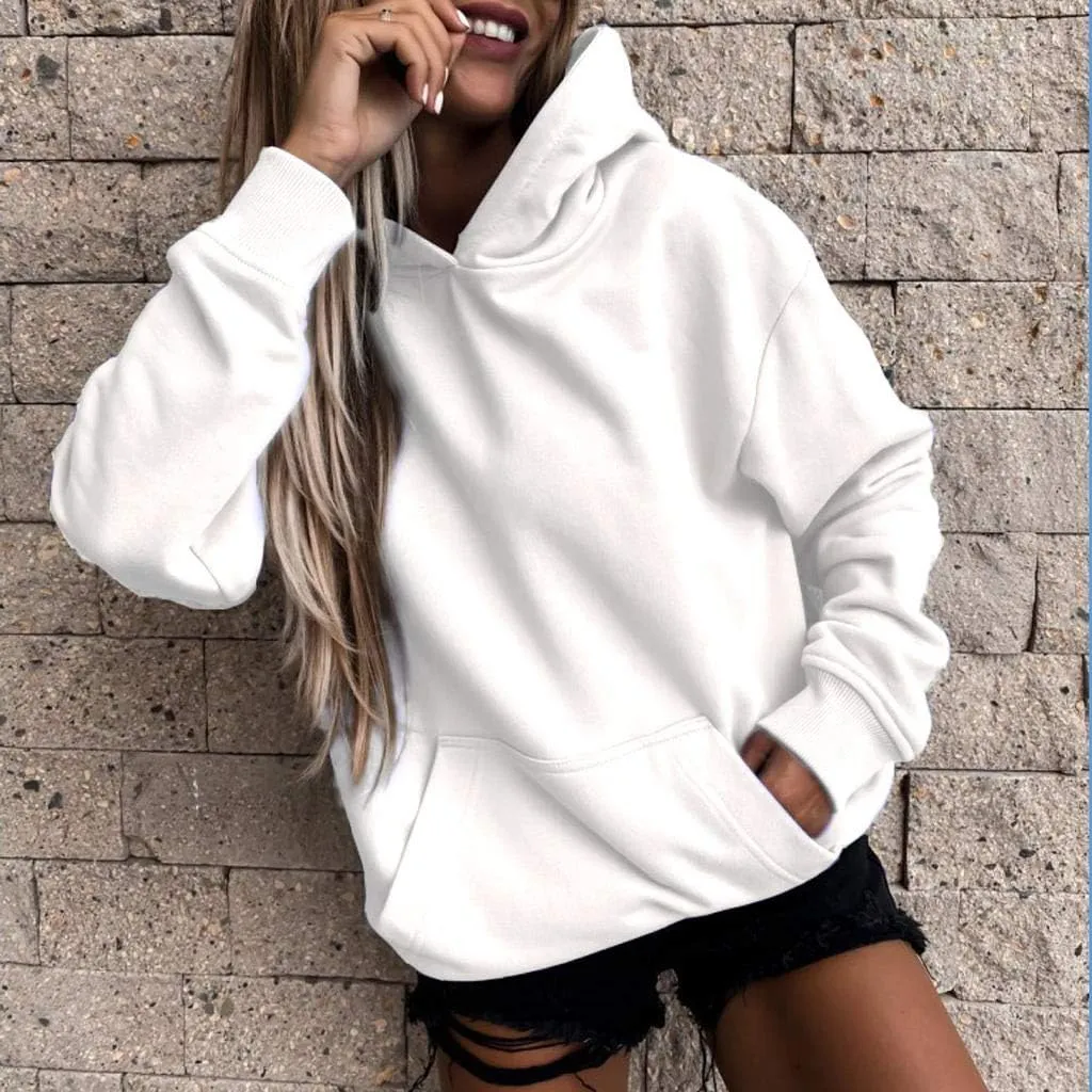 Women's Pullover Hoodies Tops Casual Button Down Long Sleeve Sweatshirts with Pockets 2024 Fall Trendy Clothes