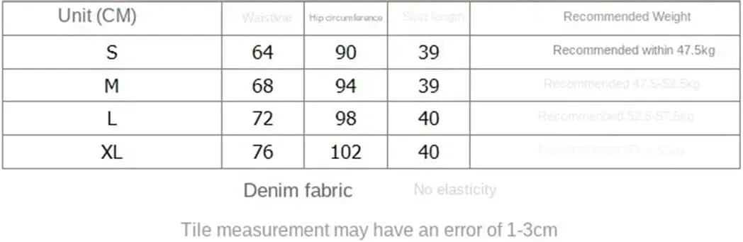 Women's Sequined Denim Skirt High Waist Slimming A-Line Hip-Wrap Skirt with Anti-Slip Lining
