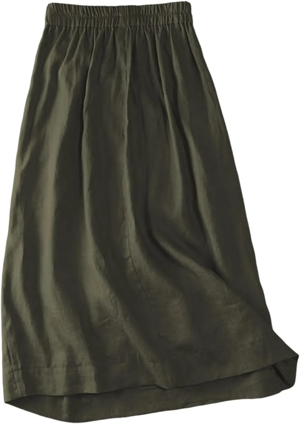 Womens Skirts Midi Length Linen 2025 Beach High Waisted Midi Skirt with Pockets Button Flowy A Line Skirt Boho Summer Skirts