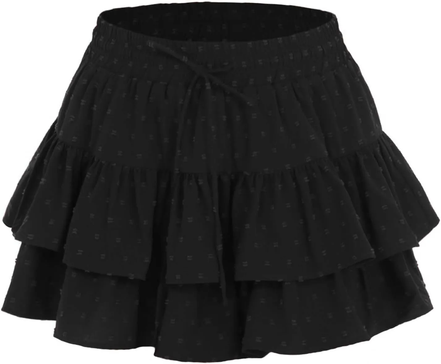 Women's Summer Boho Ruffle Tiered Mini Skirt 2025 Drawstring Elastic Waist Skorts Flowy Casual Skirts with Inner Shorts