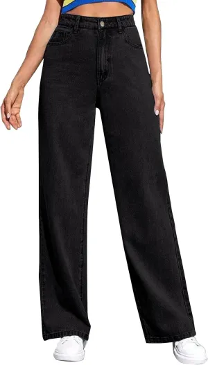 Women's Sweatpants That Look Like Jeans High Waisted Trendy Stretchy Pull On Baggy Jeans with Pockets Cute Sweatpants
