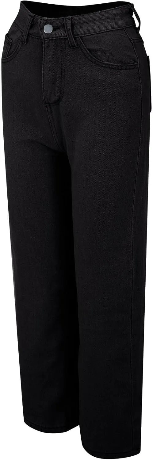 Women's Sweatpants That Look Like Jeans High Waisted Trendy Stretchy Pull On Baggy Jeans with Pockets Cute Sweatpants