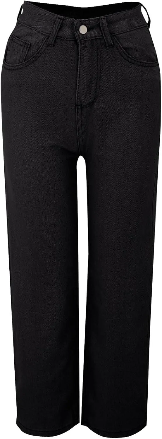 Women's Sweatpants That Look Like Jeans High Waisted Trendy Stretchy Pull On Baggy Jeans with Pockets Cute Sweatpants