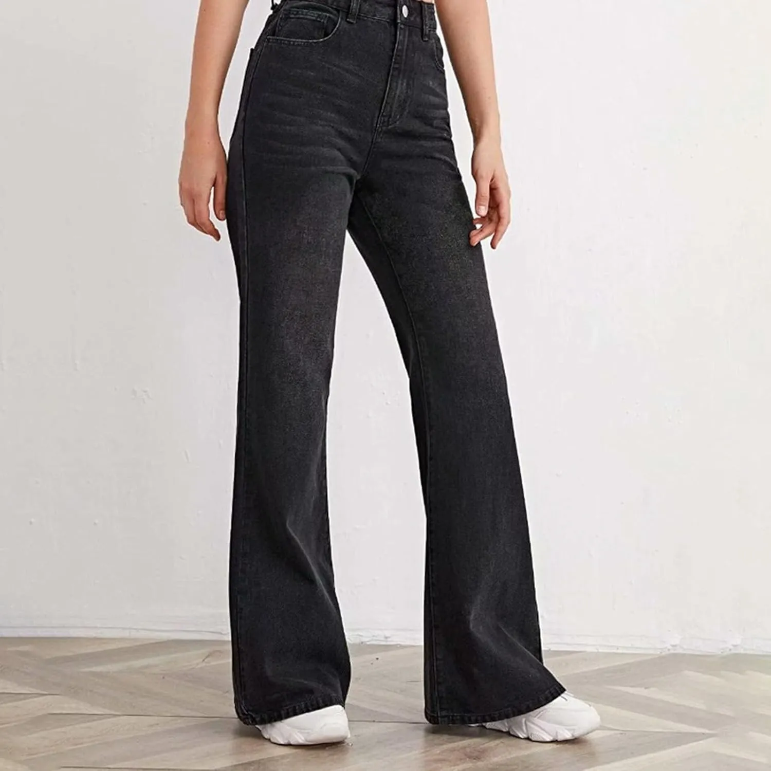 Women's Sweatpants That Look Like Jeans High Waisted Trendy Stretchy Pull On Baggy Jeans with Pockets Cute Sweatpants