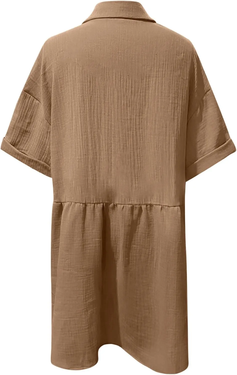 Womens T Shirt Dress Summer Boho Button Up Long Sleeve Vacation Dress with Sleeves Summer Church 80S Outfit for Women