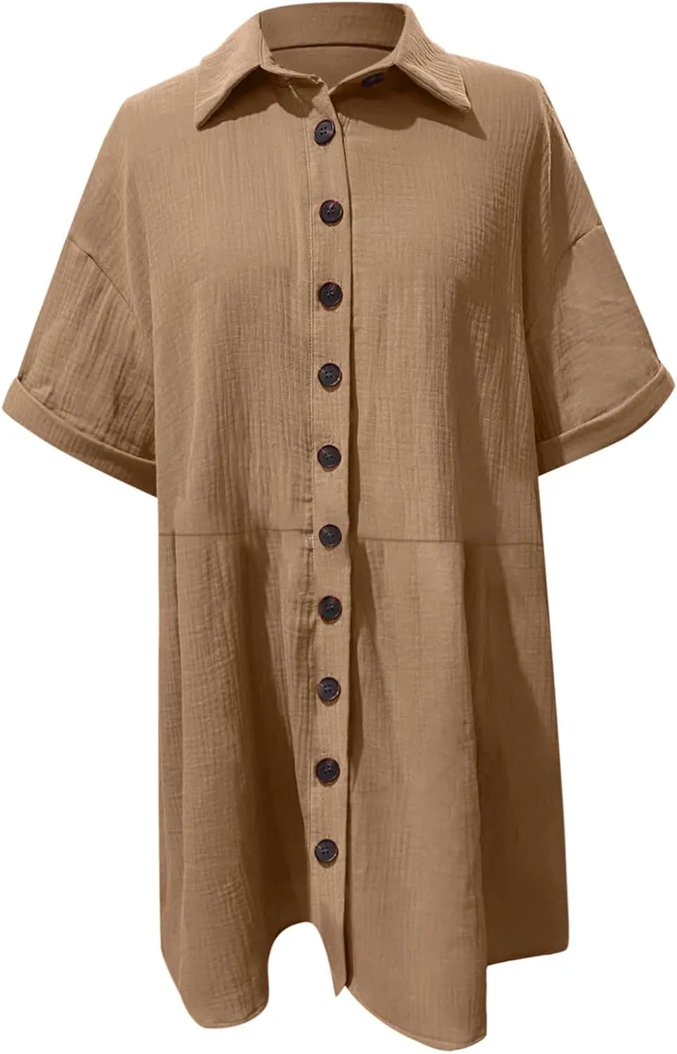 Womens T Shirt Dress Summer Boho Button Up Long Sleeve Vacation Dress with Sleeves Summer Church 80S Outfit for Women