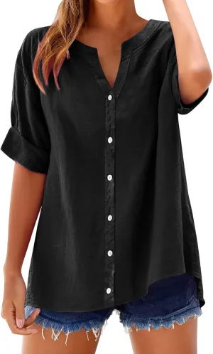 Womens Tops Embroidered Shirt Summer Loose Hooded Top Button Down Shirt Women Button Up Shirt Women Blue Striped
