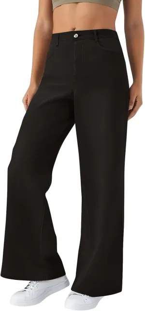 Women's Wide Leg Jeans Womens Jeans High Waisted Denim Pants for Women with Pockets Trendy