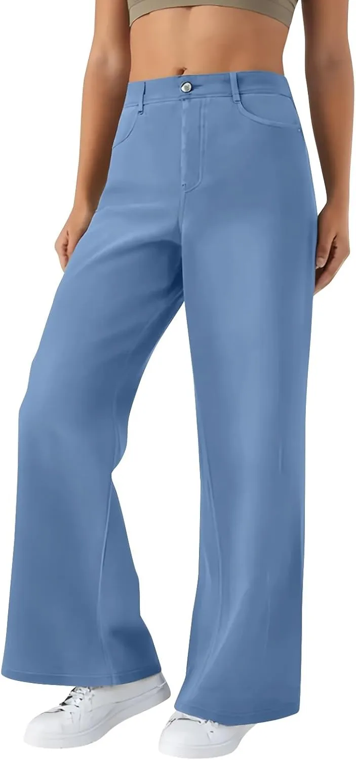 Women's Wide Leg Jeans Womens Jeans High Waisted Denim Pants for Women with Pockets Trendy