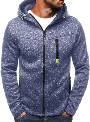 XIAXOGOOL Hoodies For Men,Men's Casual Full Zipper Long-Sleeved Hooded Sweatshirt With Pockets Jogging Gym Training Hoodie