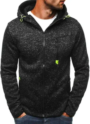 XIAXOGOOL Hoodies For Men,Men's Casual Full Zipper Long-Sleeved Hooded Sweatshirt With Pockets Jogging Gym Training Hoodie