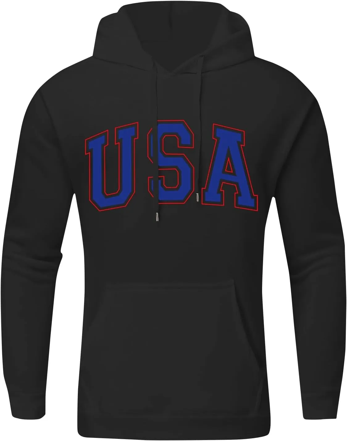 XIAXOGOOL Mens Lightweight Hoodies Plus Size Hoodie For Men Usa Letter Print Casual Long Sleeves Sweatshirt Pullover Tops