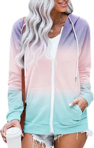 YOCUR Womens Tie Dye Crewneck Pullover Shirt Lightweight Sweatshirt Casual Loose Trendy Puff Sleeves Long Sleeve Tops