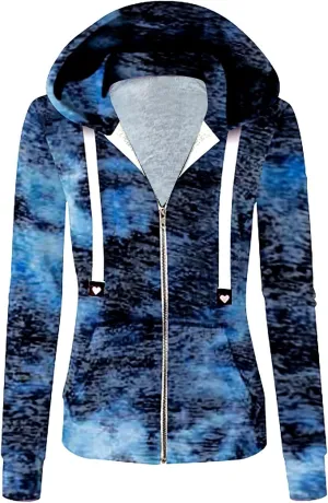 YRAETENM Tie Dye Hoodie for Women Long Sleeve Drawstring Pullover Tops Oversized Hooded Sweatshirts Fall Outfits with Pocket
