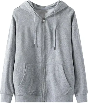 Zip up Hoodie Men Zipper Sweatshirts Fall Hooded Long Sleeve Jacket Unisex Womens Sweatshirts Coat Fleece Lightweight